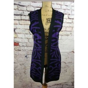 Chico's Long Open Front Sweater Vest size 1